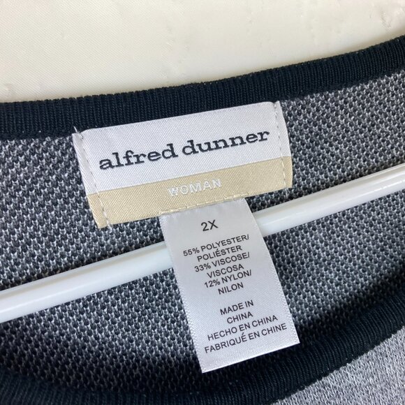 NWT Alfred Dunner Womens Plus 2X Zebra Print Knit Sweater Artsy Gray Black‎ - Picture 4 of 6